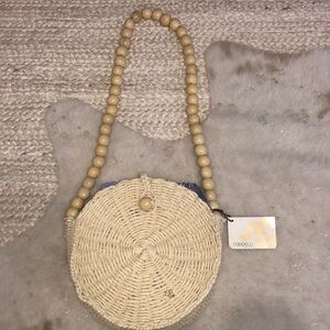 Cappelli woven satchel with beaded strap